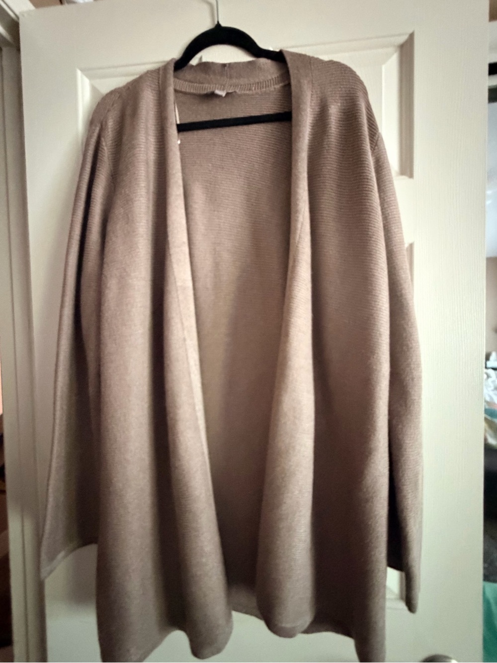 Lightweight Open-Front Cardigan Sweater - Taupe